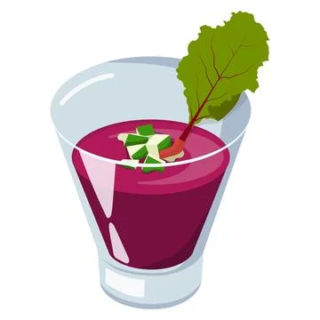 Beetroot gazpacho. Vector illustration on a white background. Stock Illustration