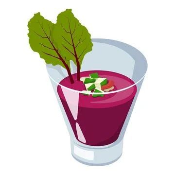 Beetroot gazpacho. Vector illustration on a white background. Stock Illustration