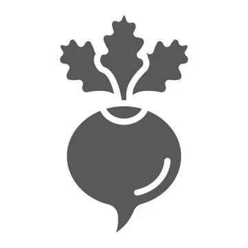 Beetroot glyph icon, beet and vegetable, vitamin sign, vector graphics, a solid Illustrazione stock