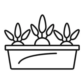 Beetroot ground pot icon, outline style Stock Illustration