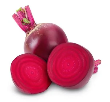 Beetroot with half and slice isolated on white background with clipping path and Stock Photos