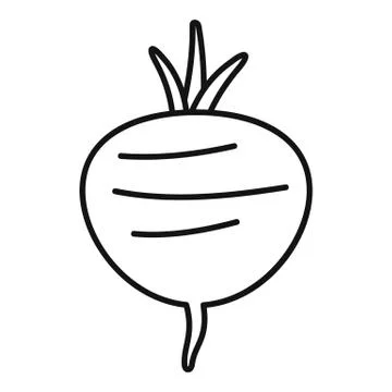 Beetroot icon, outline style Illustrazione stock