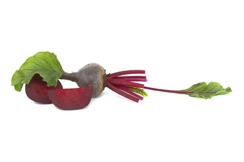 Beetroot isolated on white background Fresh whole and sliced beet, beetroo... Stock Photos