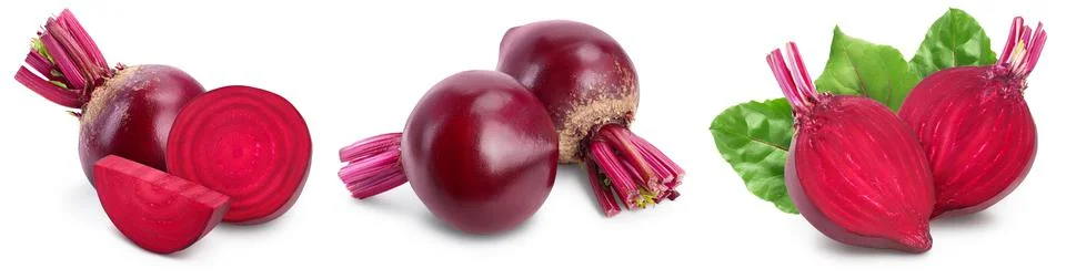 Beetroot isolated on white background with full depth of field. Top view. Flat Stock-Fotos