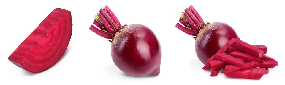 Beetroot isolated on white background with full depth of field. Top view. Flat Foto stock