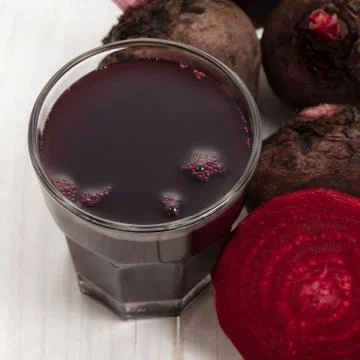 Beetroot juice in glass Stock Photos