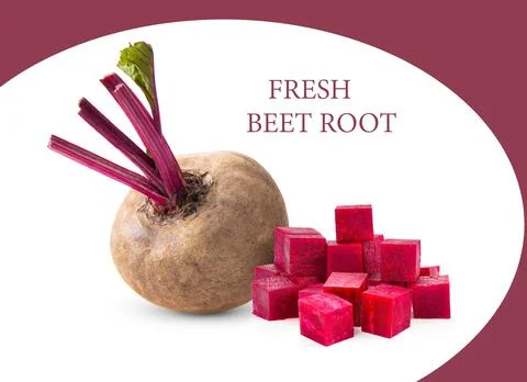 Beetroot with leaves on purple background Stock Photos