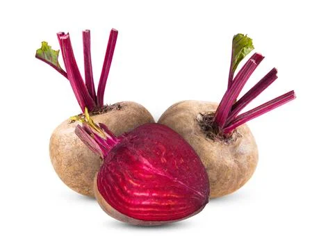 Beetroot with leaves on white background Stock Photos