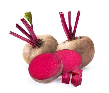 Beetroot with leaves on white background Stock Photos