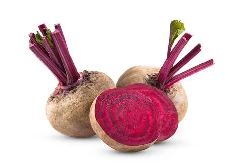 Beetroot with leaves on white background Stock Photos