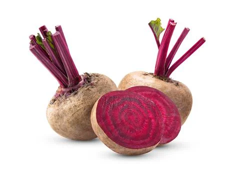 Beetroot with leaves on white background Stock Photos