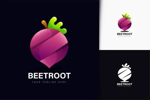 Beetroot logo design with gradient Stock Illustration