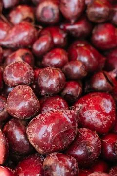 Beetroot on the market counter Stock Photos
