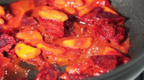 A beetroot medley being seasoned Stock Footage 24671354