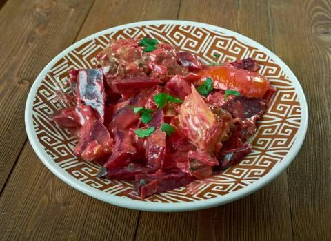 Beetroot Mutton Curry Stock Photos
