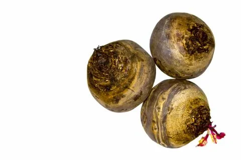Beetroot is not cleaned fresh on a white background Stock Photos