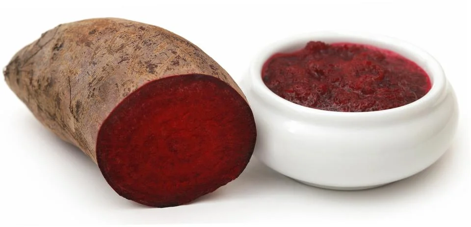 Beetroot paste in a bowl Stock Photos
