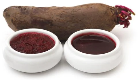 Beetroot paste in a bowl Stock Photos