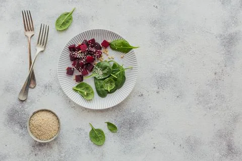 Beetroot salad on light background Stock Photos