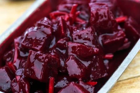 Beetroot salad  macro Stock Photos