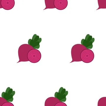 Beetroot, seamless pattern, vector. Stock Illustration