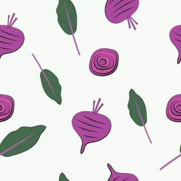 Beetroot seamless pattern vector illustration on white background Stockillustratie