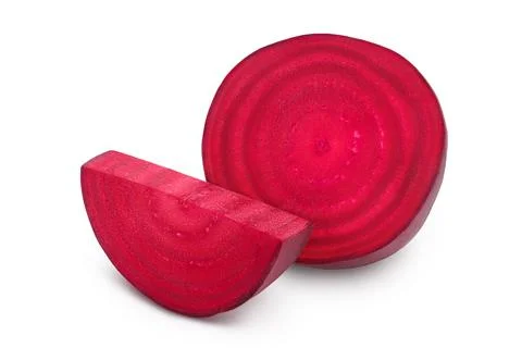 Beetroot slice isolated on white background with clipping path and full depth of Stock Photos