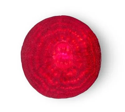 Beetroot slices isolated on white background. top view Stock Photos