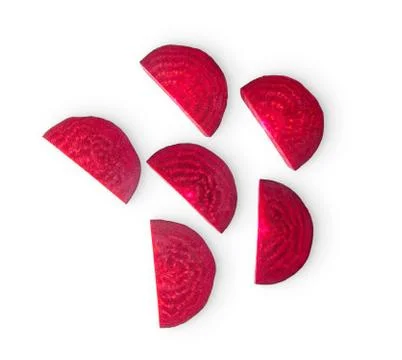 Beetroot slices isolated on white background. top view Foto stock