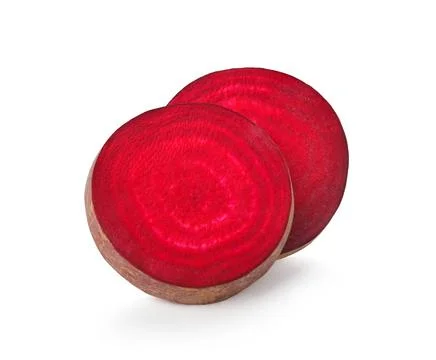 Beetroot slices on white background. Stock Photos