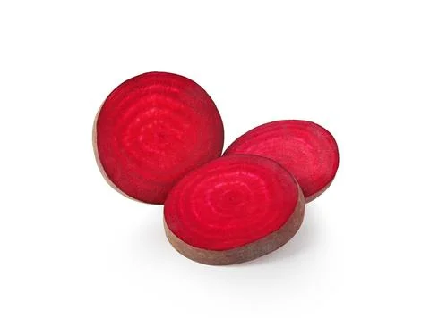Beetroot slices on white background. Foto stock