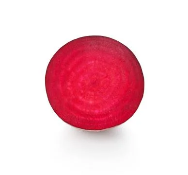 Beetroot slices on white background. Stock Photos