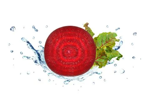 Beetroot splash water Stock Photos