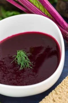 Beetroot stalk soup isolated Stock Photos