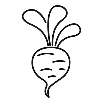 Beetroot vegetable drawing with bold outline for healthy food design Stock Illustration