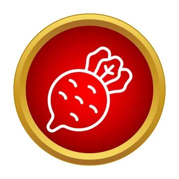 Beetroot vegetable flat line icon in circle Stock Illustration