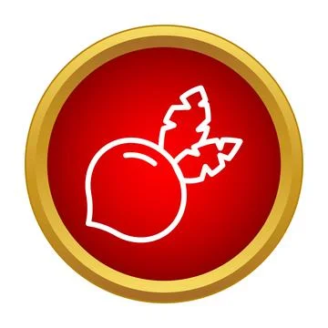Beetroot vegetable icon on red circle background Stock Illustration