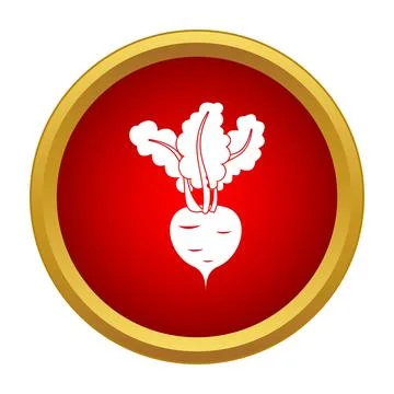 Beetroot vegetable icon on red round button Stock Illustration
