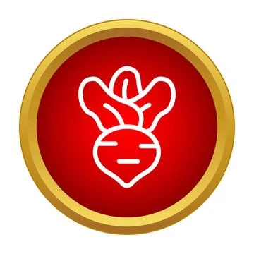 Beetroot vegetable icon on red round button Stock Illustration