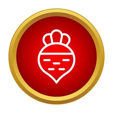 Beetroot vegetable icon on a round red button Stock Illustration
