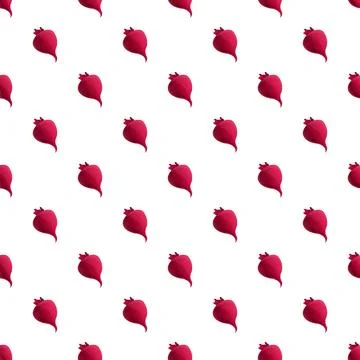 Beetroot vegetable pattern creating a seamless background design Stock Illustration