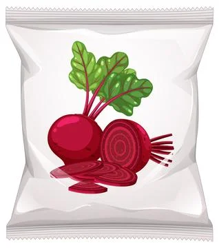 Beetroot Vegetable Snack Packaging Vector Illustration Stock Illustration