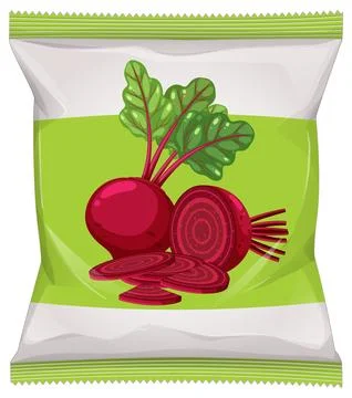 Beetroot Vegetable Snack Packaging Vector Illustration Illustrazione stock