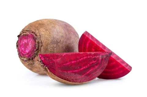 Beetroot vegetables and a half  isolated on white background Stock Photos