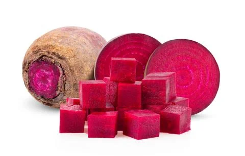 Beetroot vegetables and a half  isolated on white background Foto stock