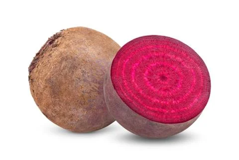 Beetroot vegetables and a half  isolated on white background Foto stock