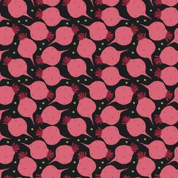 Beetroot Vegetables seamless pattern. Vegetarian healthy bio food background, 스톡 일러스트