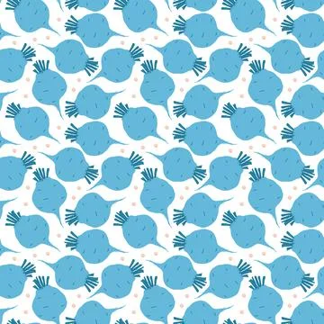 Beetroot Vegetables seamless pattern. Vegetarian healthy bio food background, Stock Illustration