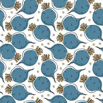Beetroot Vegetables seamless pattern. Vegetarian healthy bio food background, 스톡 일러스트