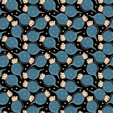 Beetroot Vegetables seamless pattern. Vegetarian healthy bio food background, Stock Illustration